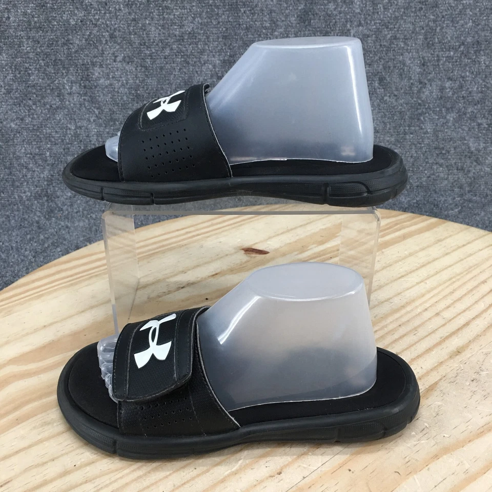 Sandalias Under Armour Juveniles 3 Ignite V Slides Negras Puntera Abierta Sin Cordones 1287320-001 Foto 2 de 4