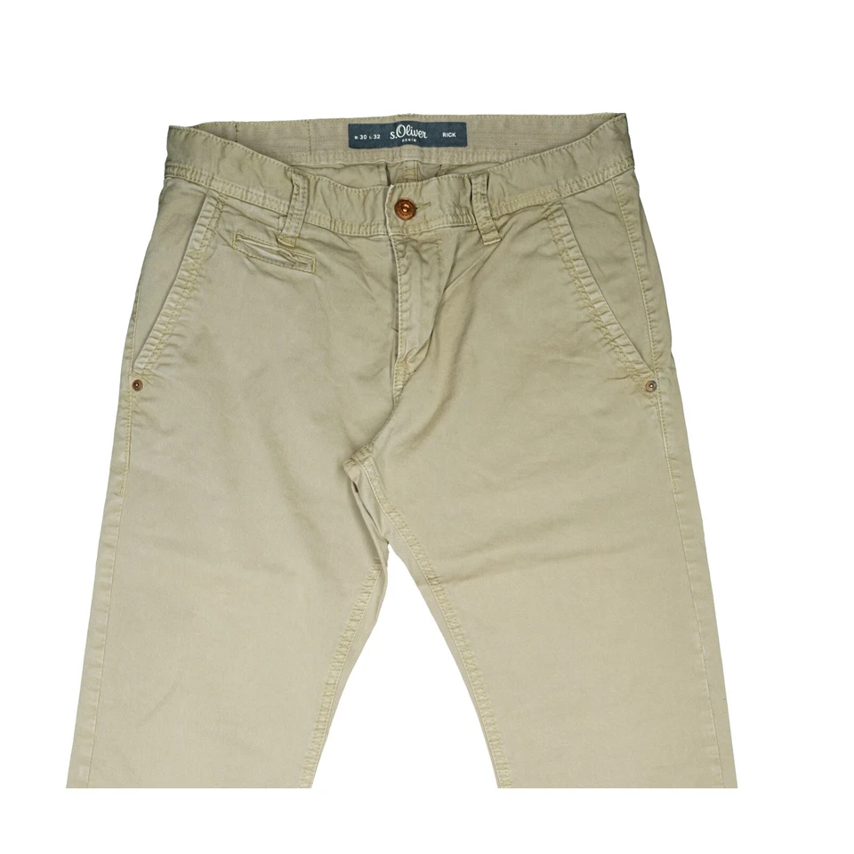 Jeans masculino S.Oliver Rick chino skinny perna fina 46 P W30 L32 30/32 bege - Imagem 2 de 4