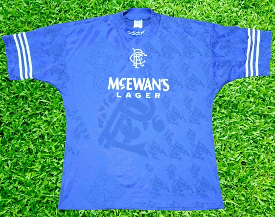 Rangers Home football shirt 1994 - 1996. Sponsored by McEwan's