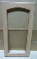 2 FRAME CABINET DOORS PAINT GRADE MAPLE OPEN FRAME EYEBROW ARCH 14 1/2 X 28 3/4