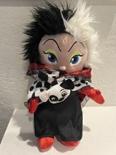 Disney Babies Cruella Deville 101 Dalmatians 12" Plush  Blanket Parks Authentic