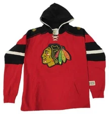 New Chicago Black Hawks Youth Size L Large (14/16) Red CCM Hoodie $55