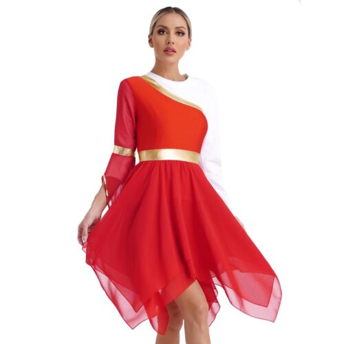 Para mujeres Disfraz de Baile Fiesta Vestido Show Vestidos de Baile Ropa Corta Borde Gimnasio - Imagen 11 de 77