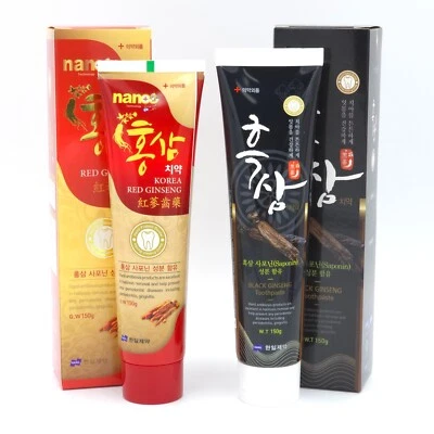 HANIL Korean Red Ginseng + Black Ginseng Toothpaste 150g x 2ea Saponin K-Beauty