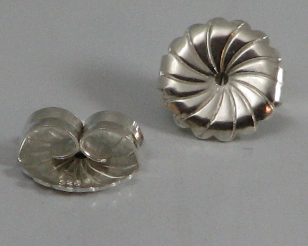Solid Sterling Silver Safety Replacement Earring Backs 4 Pairs 8