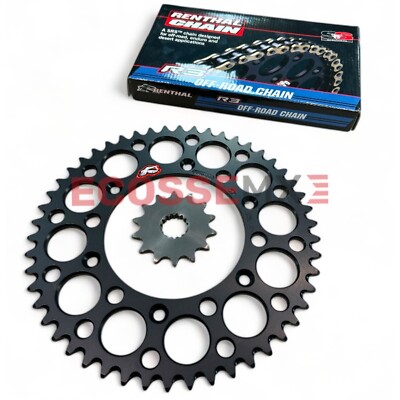KTM RENTHAL R3 ORING CHAIN & ALLOY SPROCKET KIT BLACK EXC250 EXC300TPi 2018-2023