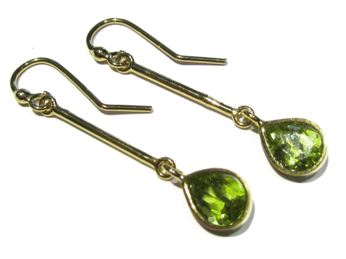PULABO Orecchini pendenti con gemme di peridoto verde naturale