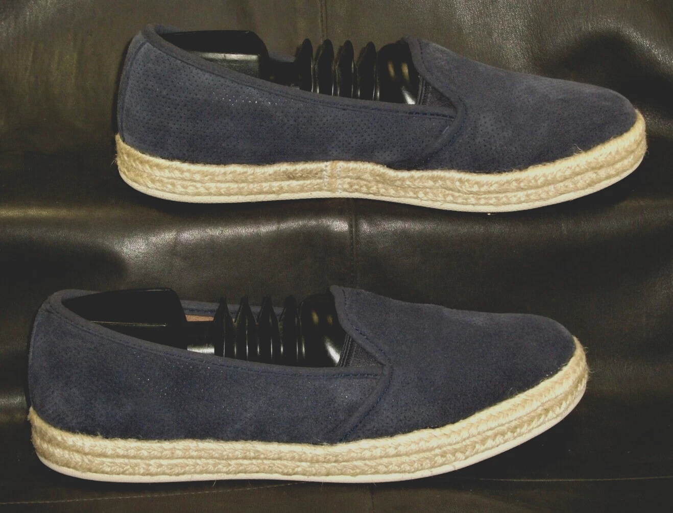 Clarks Avella scarpe espadrillas basse da donna in pelle nabuk blu taglia US 7 1 2M