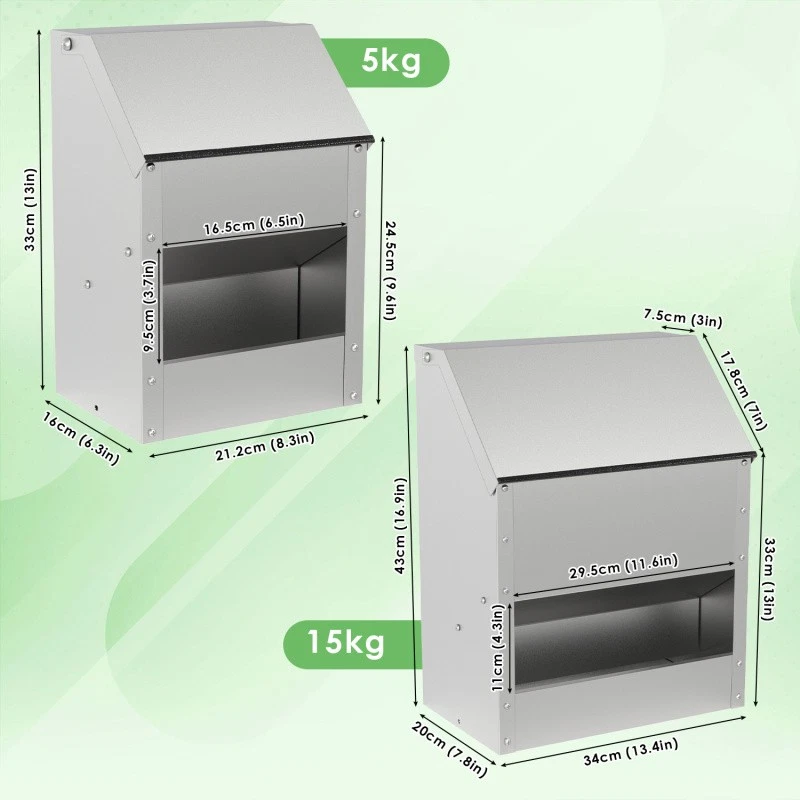 Futterautomat Hühner Futterspender für Kleintiere Geflügel Futtertrog 5/15kg - Bild 2 von 4
