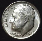 1955-D 10C Roosevelt Dime BU 90% Silver 26owt0601-3