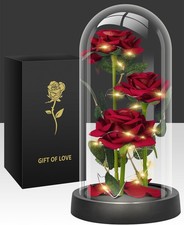 Glass Rose Mothers Day Flower Gifts for Mom from Daughter Son, Birthday Gifts fo
