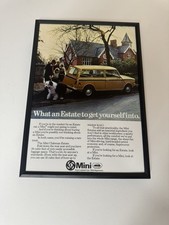 New Framed Classic Mini Clubman Advert A4 What An Estate To Get Yourself Into 