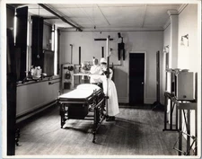 WW1 Photo of Operating Room Nurse Preparing Surgical Equipment Beside Table