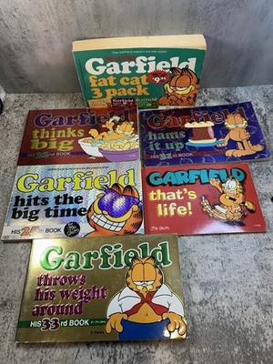 Garfield Lot Of 6 Paperback Comic Books Jim Davis Hams It Up That s Life Fat Cat