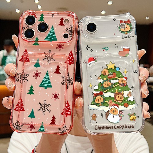 Hülle für iPhone 17 Pro Max 16 15 14 13 12 11 Weihnachtskartenfach Klar TPU-Case - Picture 7 of 19