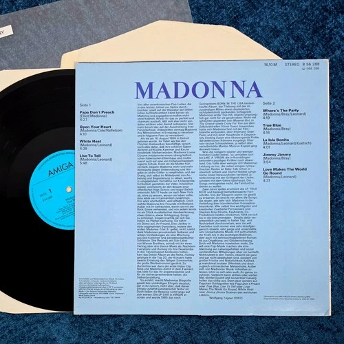 MADONNA TRUE BLUE 12'' VINYL LP ALBUM AMIGA GERMANY 1987