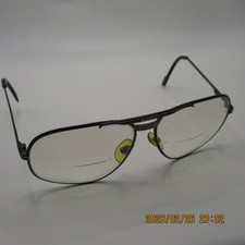 Vintage Ferrari Aviator Bifocal Glasses Frame Italy F14 587 Black Gold 60-13-140