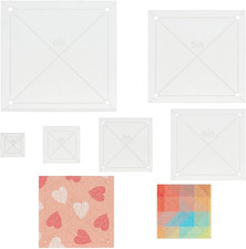 6Pcs Quilting Template Acrylic 0.98-5.91 Inch Clear Square Templates for Quiltin
