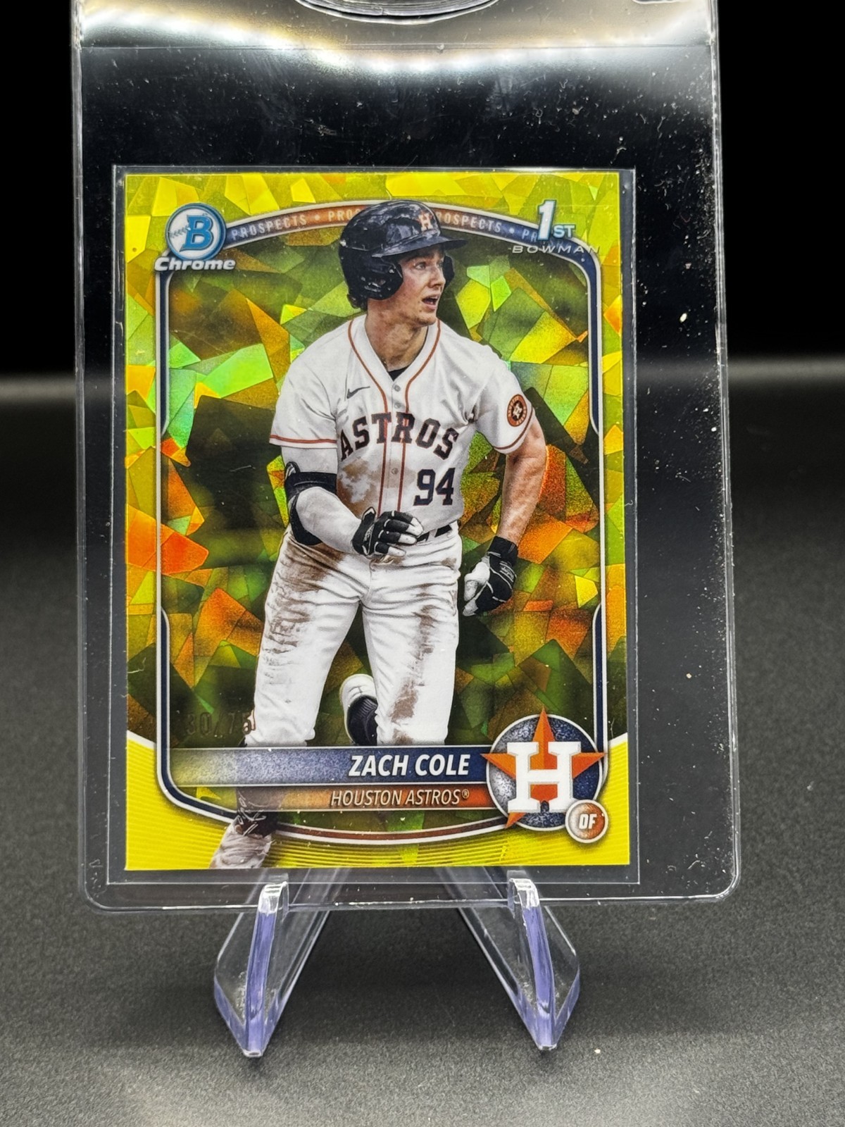 2025 Bowman Chrome Sapphire 1st Bowman Yellow Refractor /75 Zach Cole #BCP-244