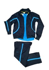 Nike Tracksuit Set Women Sz S-M 6, Black  Blue Jacket Pants Top, 3-Piece
