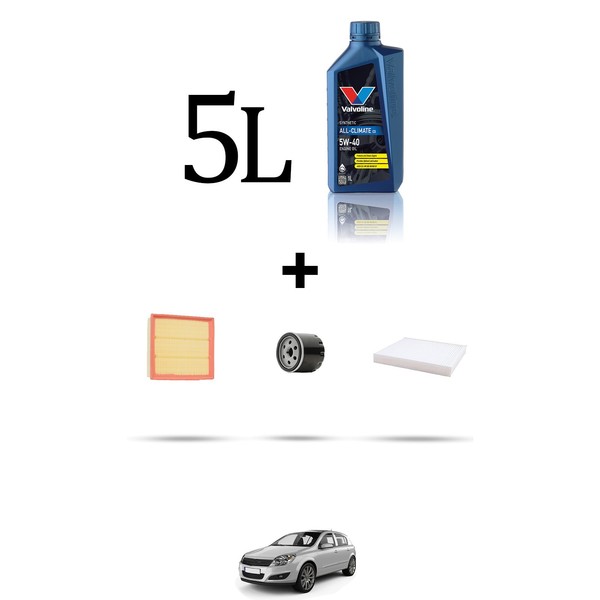 Hoffcar Set Service 3 Filter Und 5L ÖL FüR Opel Astra H, Gtc, Sw 1.8 16V 92Kw D-image