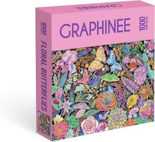 Floral Butterfly 1000 Pc Jigsaw Puzzle, Brand New-Sealed Box 