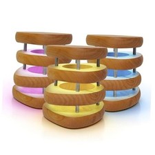 by Filimin Mid-Century Knotty Alder Wood Design - Wi-Fi Touch Lamp Set of 3