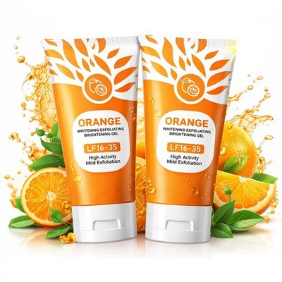 2Pcs Orange Exfoliating Gel For Face & Body Cleansing Gel Scrub Remove Blackhead