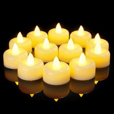 Amagic 24Pack Flameless LED Tea Lights Candles Battery 24 Pack, Ivory