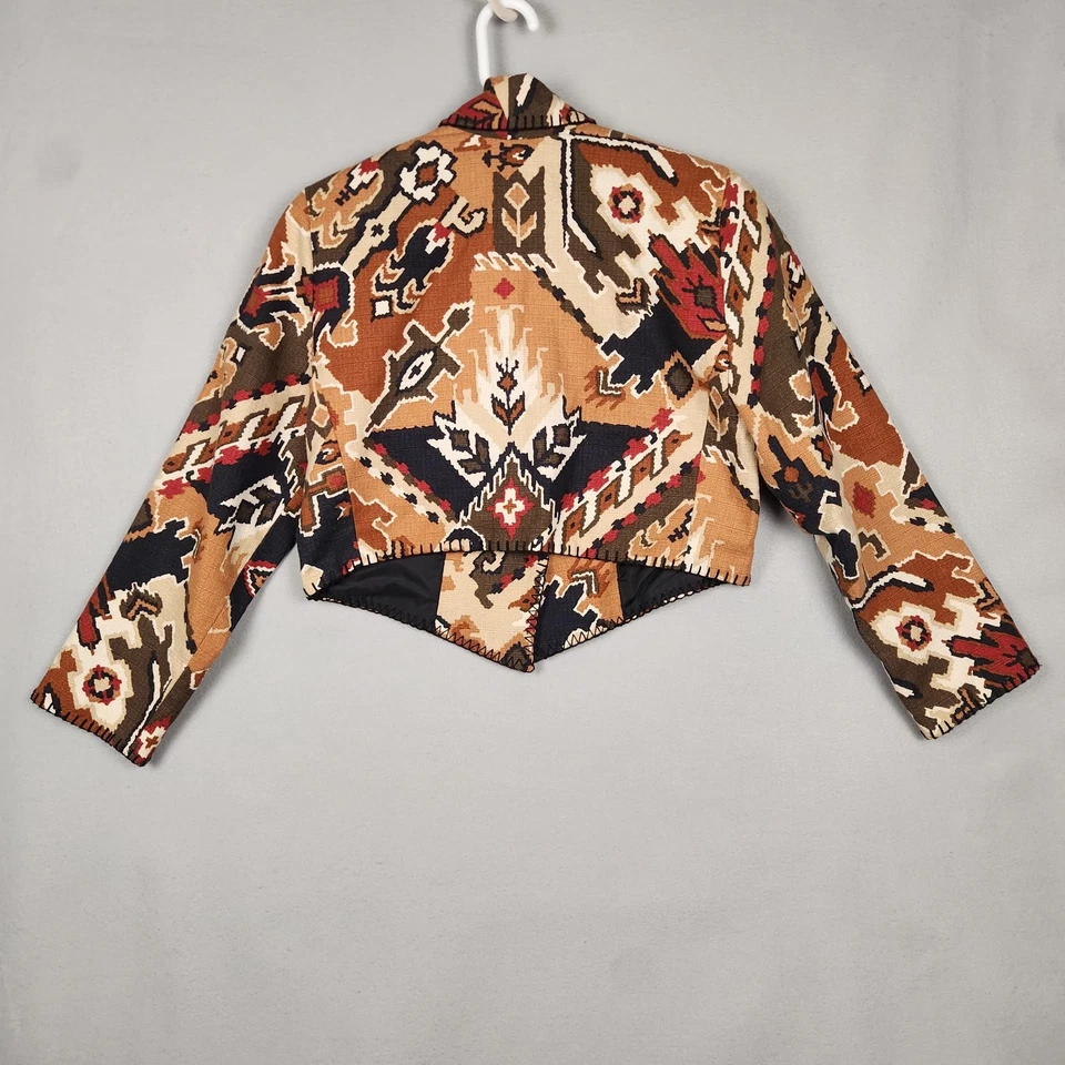 Jaqueta Mesa Vintage Prata Feminina Média Sudoeste Asteca Blazer Concho Anos 90 - Imagem 2 de 4