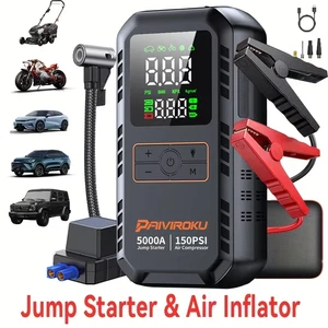 4-IN-1 Car Jump Starter with Air Compressor- Portable Power Bank Tire Inflator
