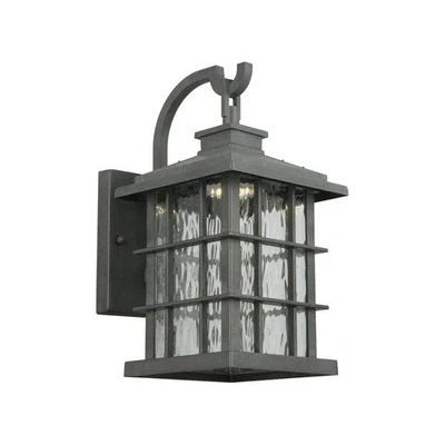 Home Decorators Summit Ridge 13.13" Zinc Dusk to Dawn LED Outdoor Wall Lantern - Image 1 of 4