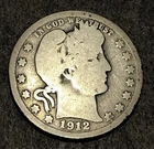 1912-S Barber Quarter Better Date Full Good
