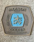 Molson Golden 13.5” x 14.5" Vintage Wood Hanging Beer Sign - Martlet Importing