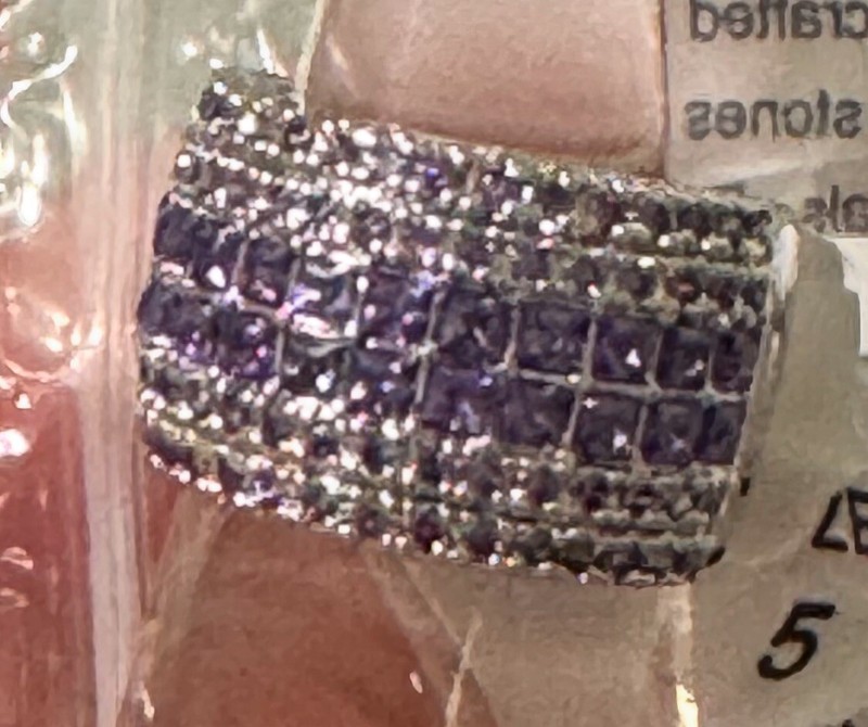 Bomb Party Ring Size 5 The Gwen Ring Violet Cz Rhodium Plating