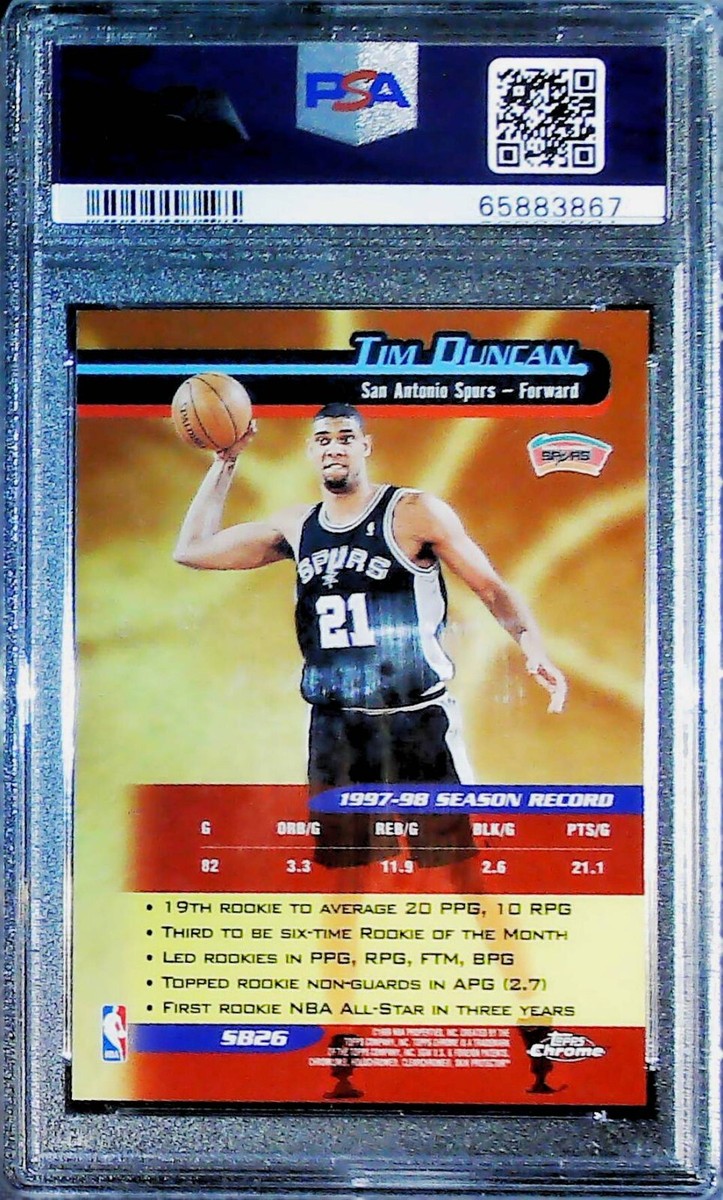 1998 Topps Chrome Season's Best Newcomers #SB26 TIM DUNCAN