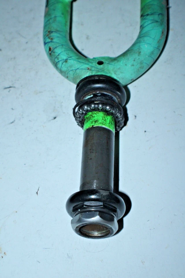 Horquilla de bicicleta Chromoly MTB 11/8" roscada 145 mm rígida acero verde envío rápido a EE. UU.:) Foto 3 de 4