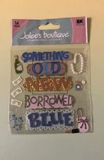 Jolee’s Boutique SOMETHING BLUE 14pcs Dimensional Scrapbooking Stickers RARE