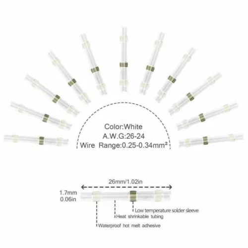 420Pcs Solder Seal Sleeve Heat Shrink Electric Butt Wire Connectors Terminal Kit - Picture 7 of 12