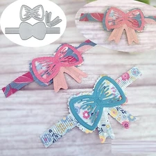 Flower Bows Bowtie Metal Die Cuts,Spring Flower Lace Bow Cutting Dies Cut Ste...