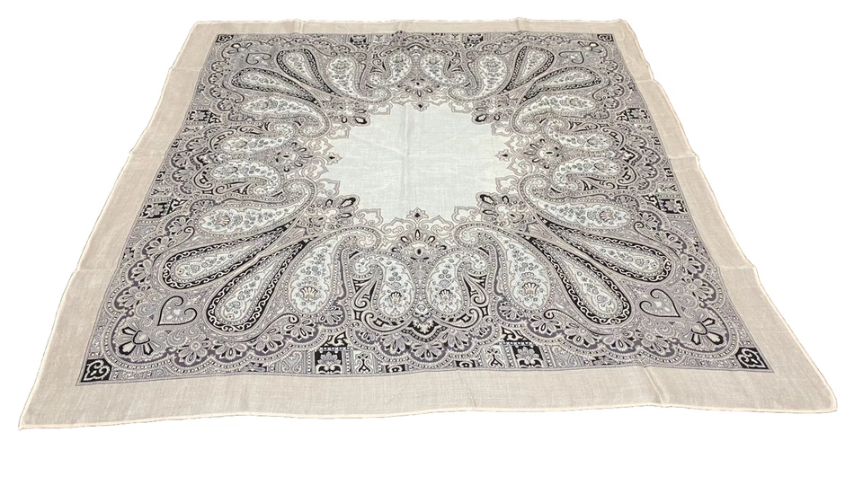 Bufanda Talbots XL Mezcla Lana 32 X 32 Patrón Albaricoque Paisley Foto 4 de 4