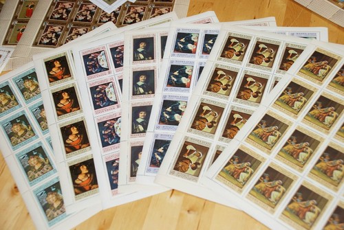 HUGE DEALER/ COLLECTOR LOT * FAMOUS ART PAINTING * 39 FULL SHEETS, (925 stamps) - 第 3/7 張圖片