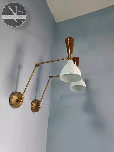 Set of 2 Mid Century Italian Adjustable Light Diablo Wall Sconce Light, Wall - Picture 4 of 7