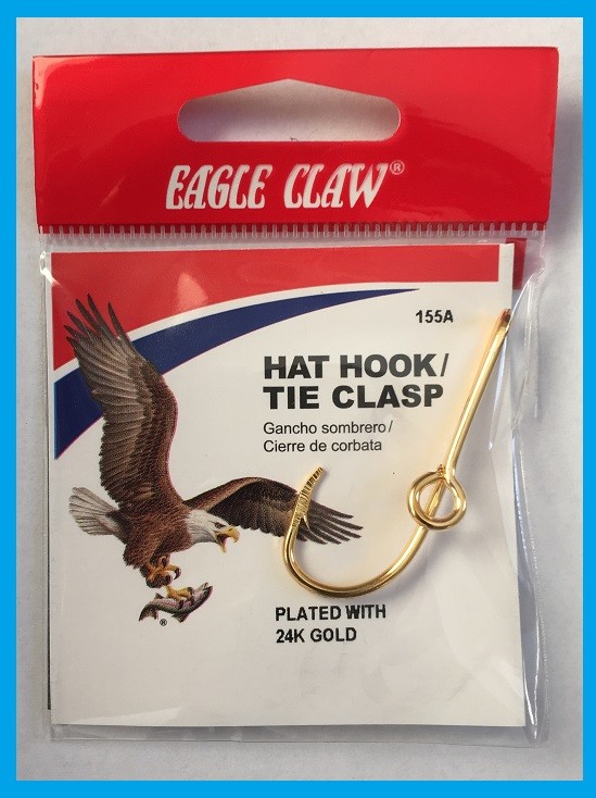 EAGLE CLAW HAT HOOK NEW! Hat Pin/Tie Clasp GOLD PLATED FISH HOOK HAT PIN  #155AH