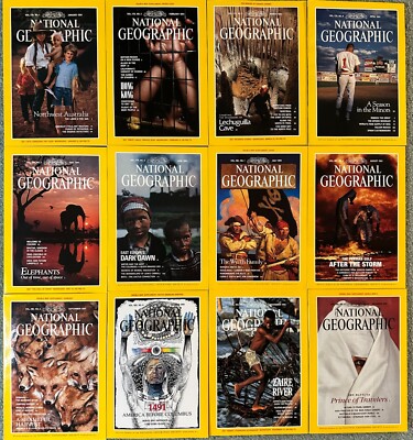 美品 National Geographic英語版1991-92年版 ケース付 Vintage 1991 National Geographic Magazine Bundle | EXCELLENT