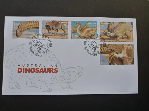 AUSTRALIA 2022 DINOSAURS SET 5 STAMPS FIRST DAY COVER