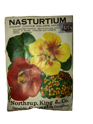 *Sealed* 1953 Northrup, King & Co. Nasturtium Dwarf Choice Colors Mix Seed Pack
