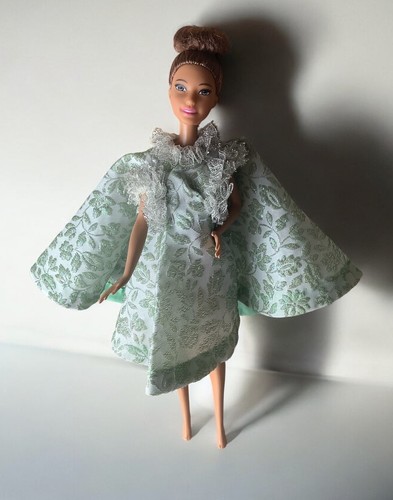 Doll Clothes Vintage Textured Fabric Cape Dress for 11.5" Fashion Dolls