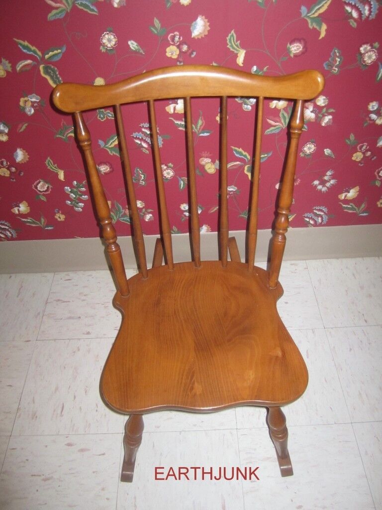 Tell City Sewing Rocker Small Rocking Chair Hard Rock Maple Mahogany Finish For Sale Online Ebay