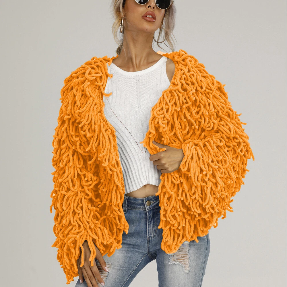 Shaggy crop cheap cardigan
